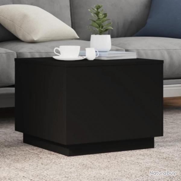 Table basse avec lumires LED noir 50x50x40 cm