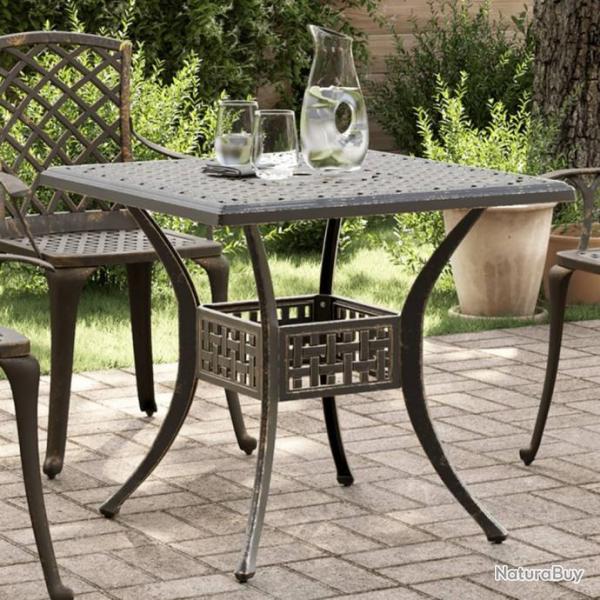 Table de jardin bronze 80x80x75 cm aluminium coul