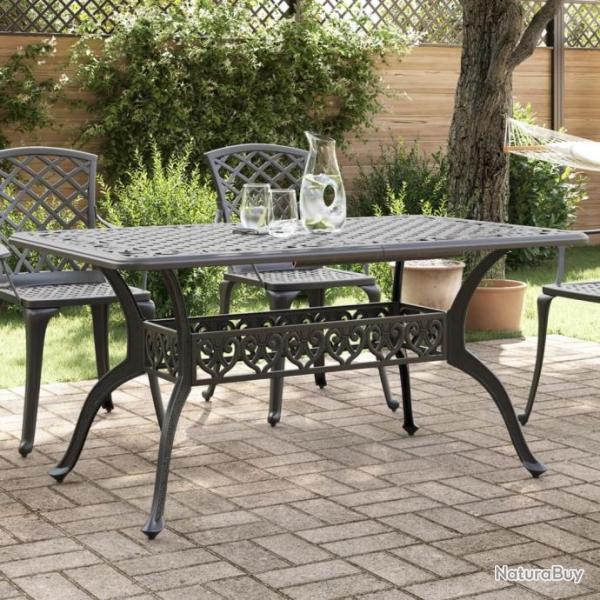 Table de jardin noir 150x90x72 cm aluminium coul