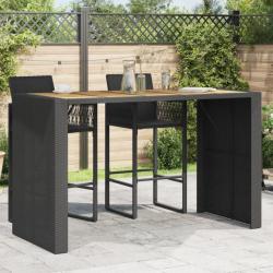 Table de jardin et dessus en bois d'acacia noir résine tressée