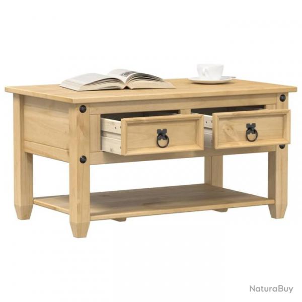 Table basse avec tiroirs Corona 85x50x45 cm bois de pin massif