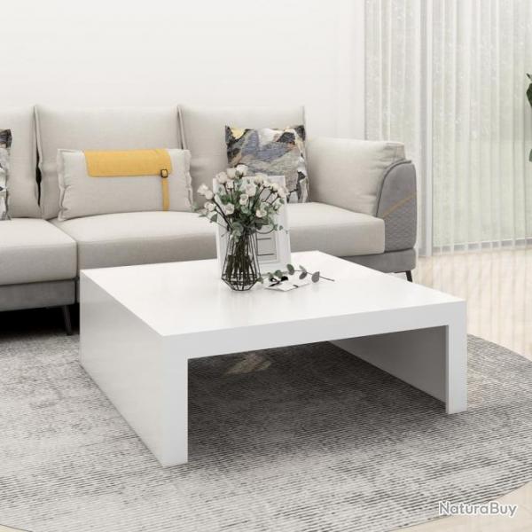 Table basse blanc 100x100x35 cm bois d'ingnierie