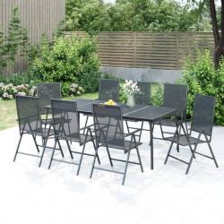 Ensemble à manger de jardin 9 pcs anthracite acier