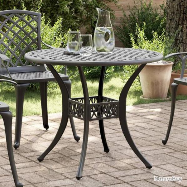 Table de jardin noir 90x75 cm aluminium coul