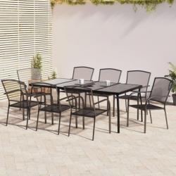 Ensemble à manger de jardin 9 pcs anthracite acier