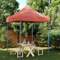 Tente réception pliable escamotable terre cuite 200x200x306 cm