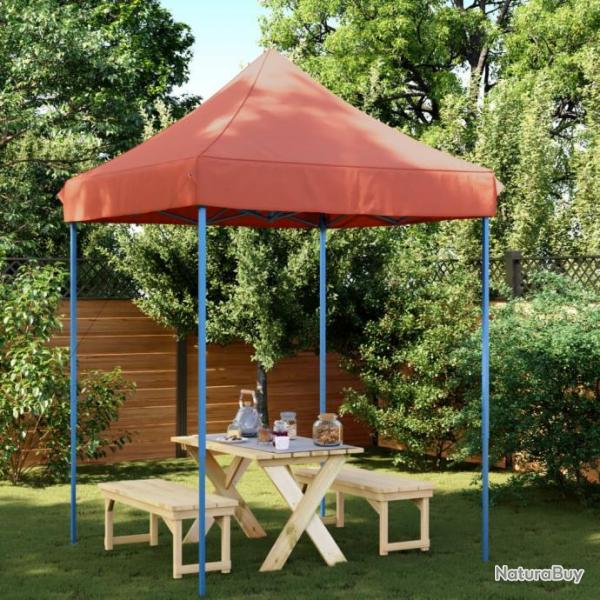 Tente rception pliable escamotable terre cuite 200x200x306 cm