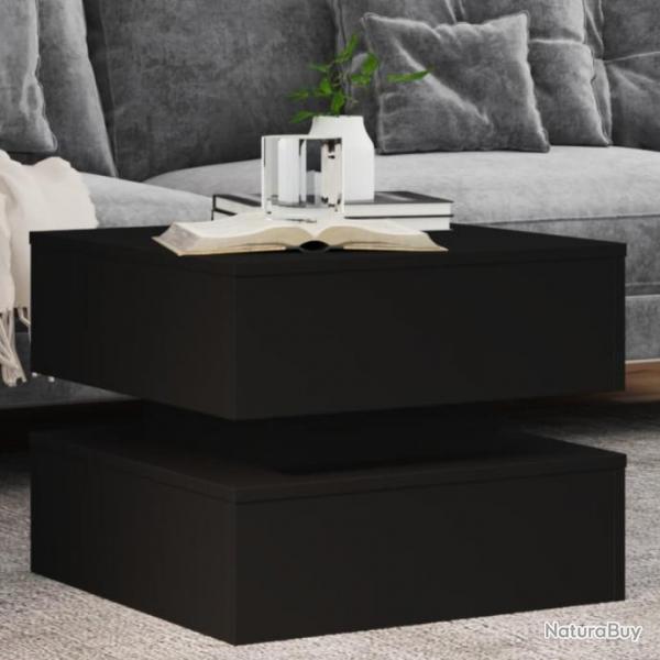 Table basse avec lumires LED noir 50x50x40 cm