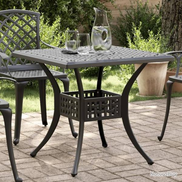 Table de jardin noir 80x80x75 cm aluminium coul