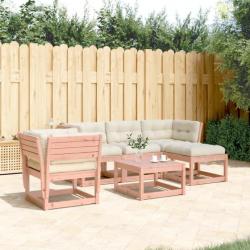 Salon de jardin 5 pcs avec coussins bois massif douglas