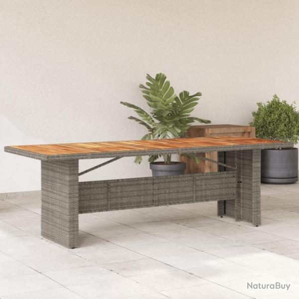 Table de jardin et dessus en bois d'acacia gris rsine tresse