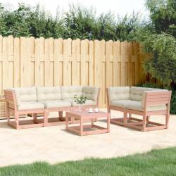 Salon de jardin 5 pcs avec coussins bois massif douglas