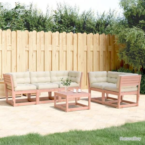 Salon de jardin 5 pcs avec coussins bois massif douglas