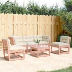 Salon de jardin 5 pcs avec coussins bois massif douglas