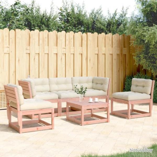 Salon de jardin 5 pcs avec coussins bois massif douglas