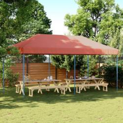 Tente réception pliable escamotable terre cuite 580x292x315 cm