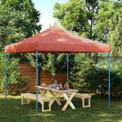 Tente réception pliable escamotable terre cuite 292x292x315 cm