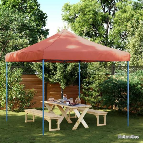 Tente rception pliable escamotable terre cuite 292x292x315 cm