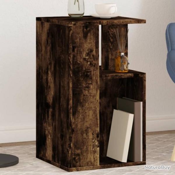 Table d'appoint chne fum 35x35x60 cm bois d'ingnierie