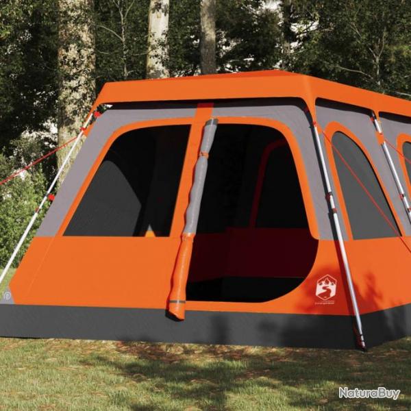 Tente familiale dme 10 personnes gris orange libration rapide