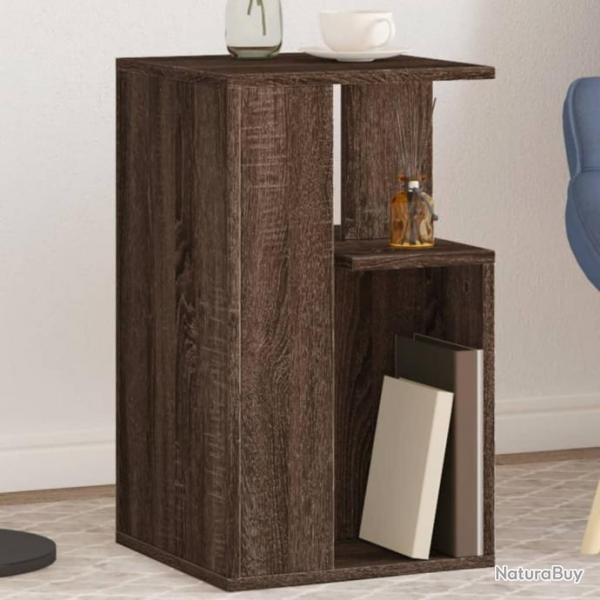 Table d'appoint chne marron 35x35x60 cm bois d'ingnierie