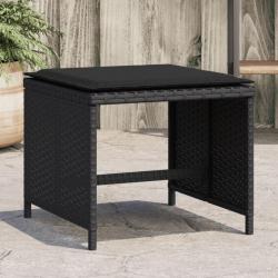 Tabourets de jardin avec coussins 4 pcs noir 40x40x35 cm rotin