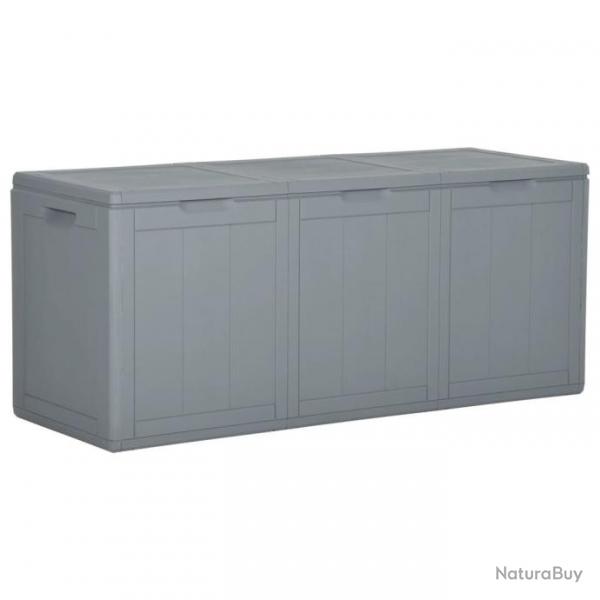 Bote de rangement de jardin 270 L Gris PP Rotin