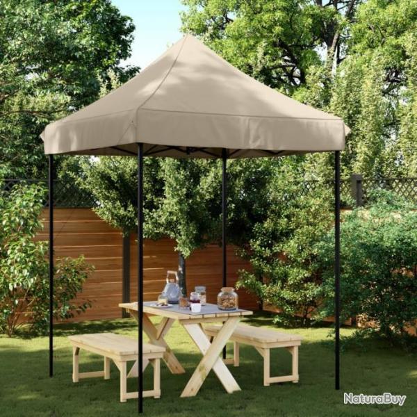 Tente de rception pliable escamotable taupe 200x200x306 cm