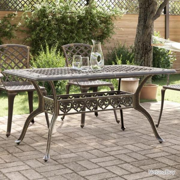 Table de jardin bronze 150x90x72 cm aluminium coul