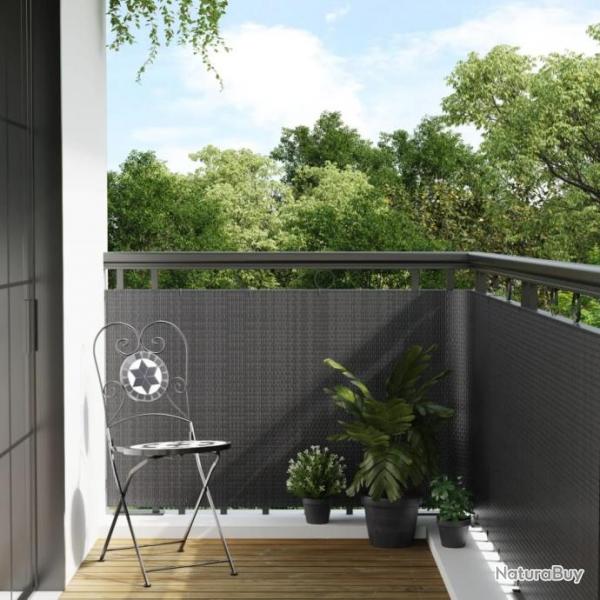 Paravent de balcon anthracite 400x100 cm rsine tresse