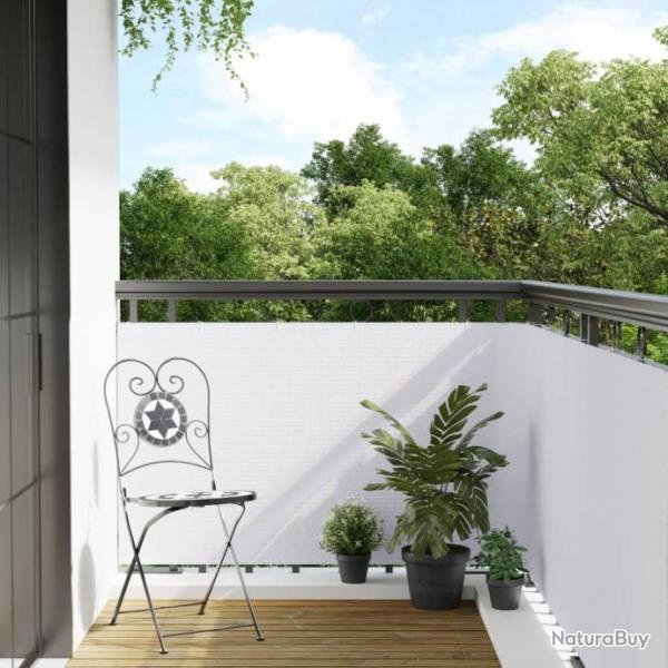 Paravent de balcon blanc 300x100 cm rsine tresse