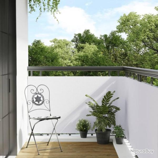 Paravent de balcon blanc 300x80 cm rsine tresse