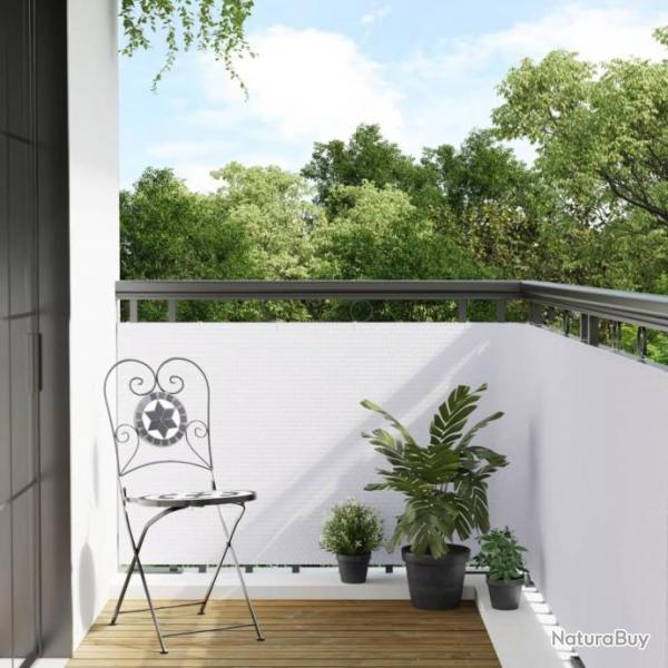 Paravent de balcon blanc 400x100 cm rsine tresse