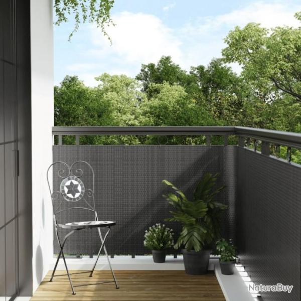 Paravent de balcon anthracite 400x90 cm rsine tresse