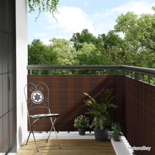 Paravent de balcon brun et noir 600x90 cm rsine tresse