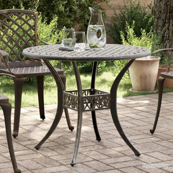 Table de jardin bronze 90x75 cm aluminium coul