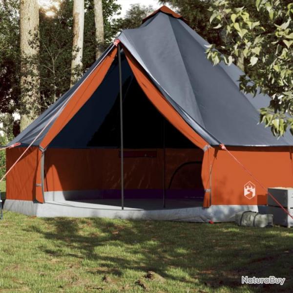 Tente familiale tipi 10 personnes gris et orange impermable