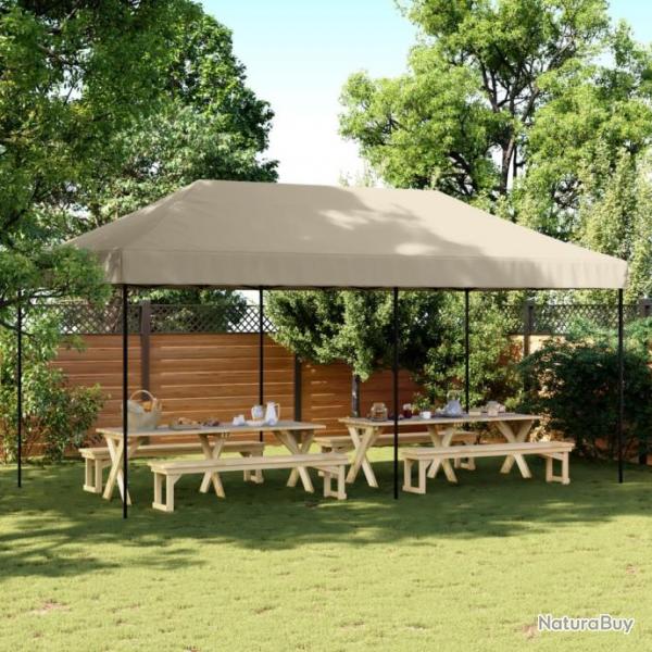 Tente de rception pliable escamotable taupe 580x292x315 cm