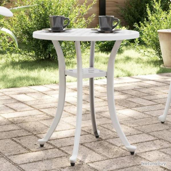 Table de jardin blanc 48x53 cm aluminium coul