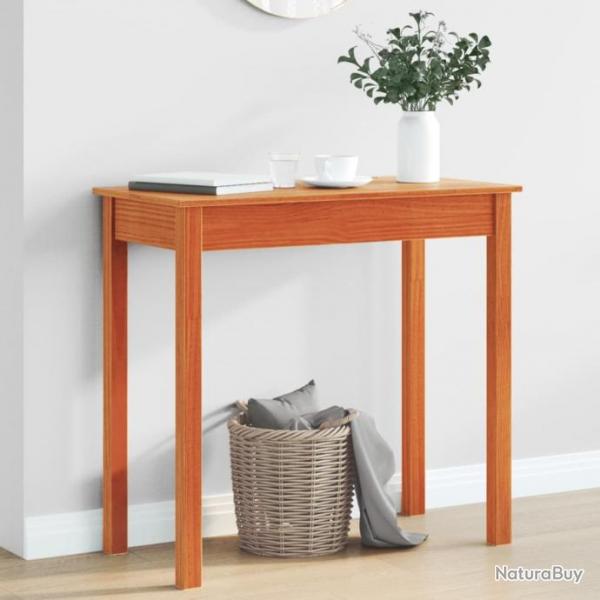 Table console marron miel 80x40x75 cm bois massif de pin