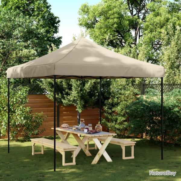 Tente de rception pliable escamotable taupe 292x292x315 cm