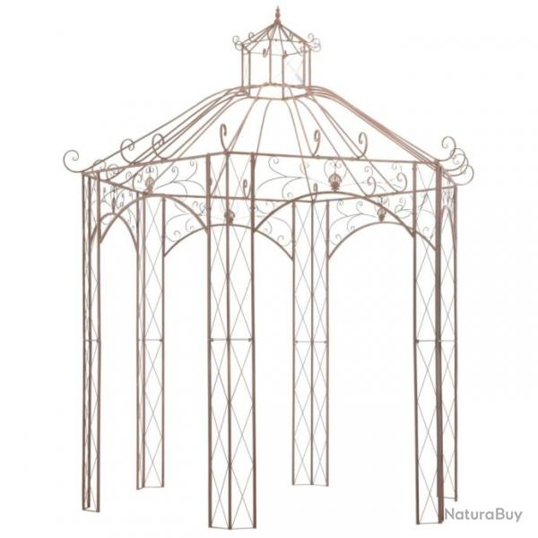 Pavillon de jardin Marron antique 3 m Fer