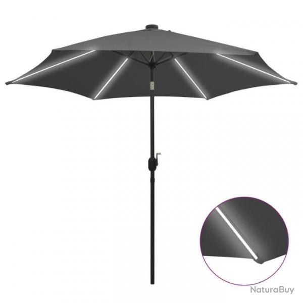 Parasol avec LED et mt en aluminium 300 cm Anthracite