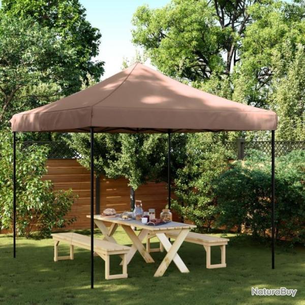 Tente de rception pliable escamotable marron 292x292x315 cm