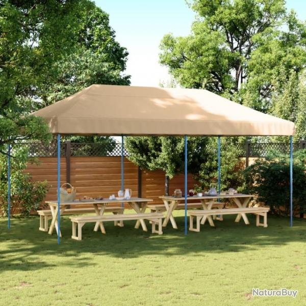 Tente de rception pliable escamotable beige 580x292x315 cm