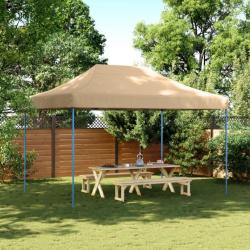 Tente de réception pliable escamotable beige 410x279x315 cm