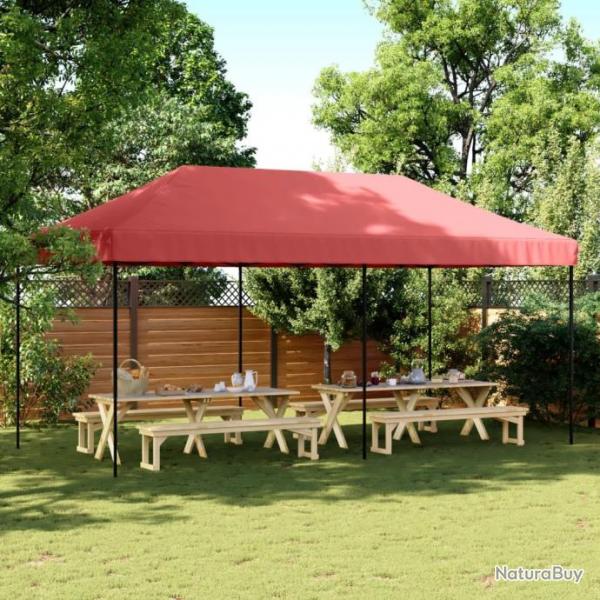 Tente de rception pliable escamotable bordeaux 580x292x315 cm