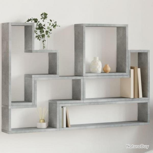 tagre murale gris bton 96x12x64 cm bois d'ingnierie