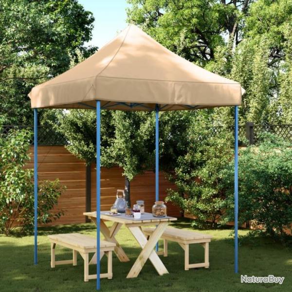 Tente de rception pliable escamotable beige 200x200x306 cm