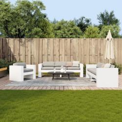 Salon de jardin 2 pcs blanc bois de pin massif